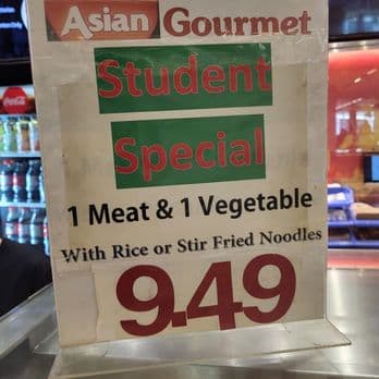 Student Meal 1 Meat & 1 Vegetable